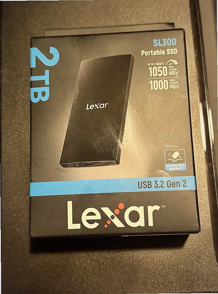 Lexar ES3 2TB External SSD, USB 3.2 Gen2 Portable SSD, 1050MB/s Read, 1000MB/s