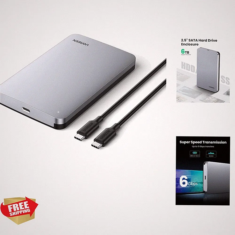 Multi-Compatible USB-C SSD Enclosure - Support 6TB Storage, for Gaming & Backup