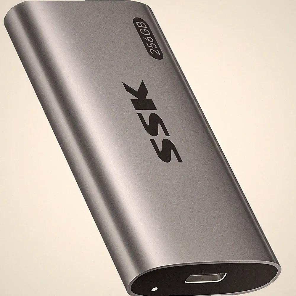 Space gray portable SSD