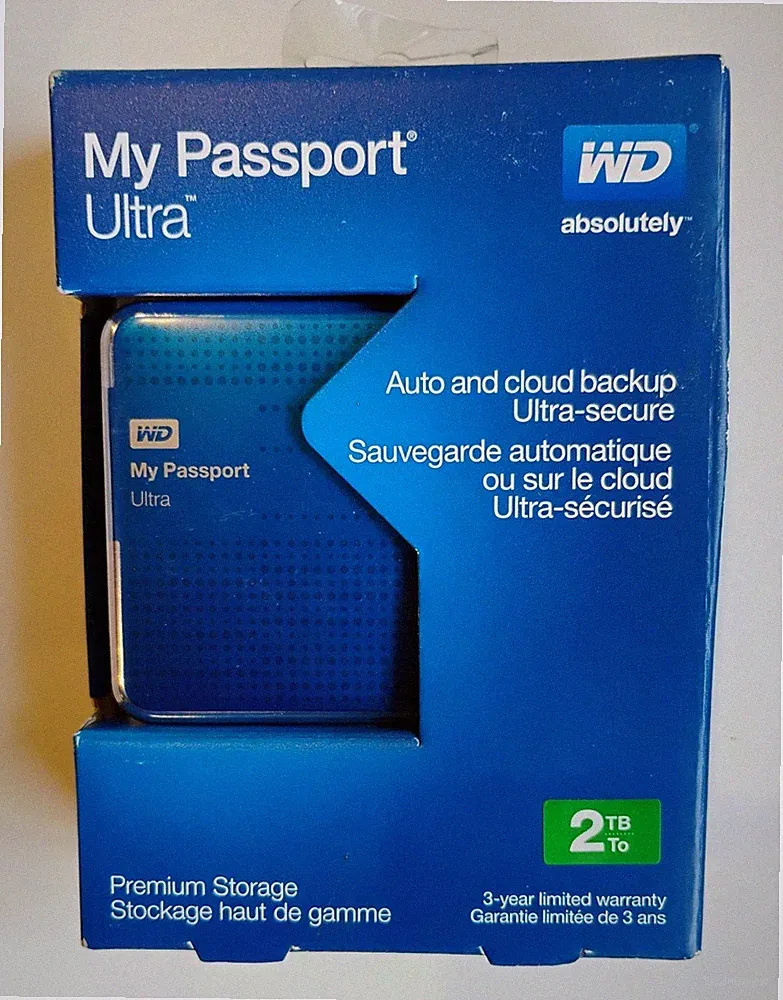 WD My Passport Ultra 2TB Auto & Cloud Backup Premium Storage Windows 8 OPEN BOX